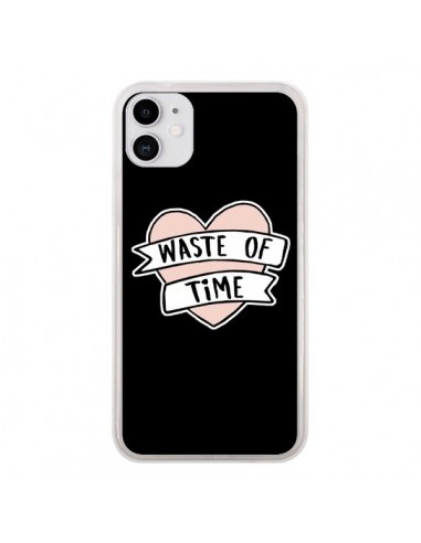 Coque iPhone 11 Waste of Time Coeur - Maryline Cazenave