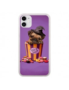 Coque iPhone 11 Chien Dog Halloween Sorciere Bonbon -...