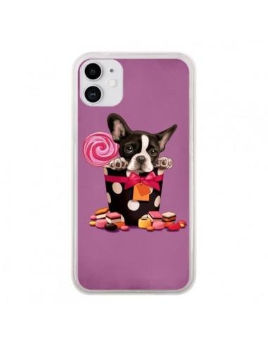 Coque iPhone 11 Chien Dog Boite Noeud Papillon Pois Bonbon - Maryline Cazenave