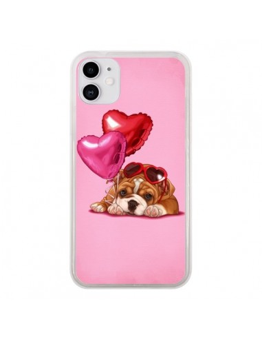 Coque iPhone 11 Chien Dog Lunettes Coeur Ballon - Maryline Cazenave