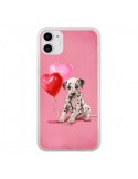 Coque iPhone 11 Chien Dog Dalmatien Ballon Coeur - Maryline Cazenave