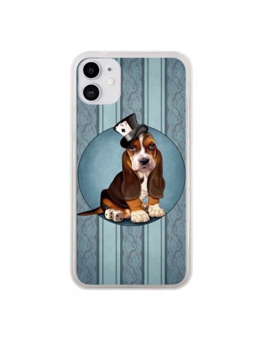 Coque iPhone 11 Chien Dog Jeu Poket Cartes - Maryline Cazenave