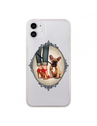 Coque iPhone 11 Lady Jambes Chien Bulldog Dog Transparente - Maryline Cazenave