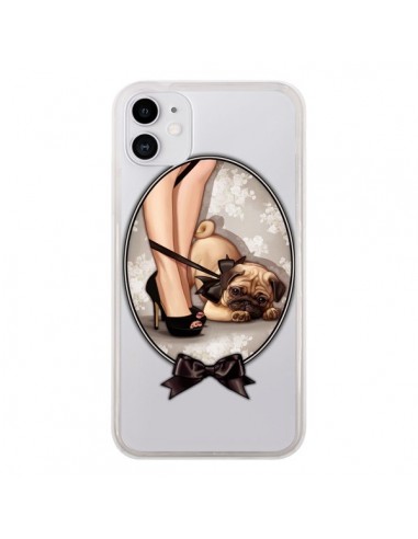 Coque iPhone 11 Lady Jambes Chien Bulldog Dog Noeud Papillon Transparente - Maryline Cazenave