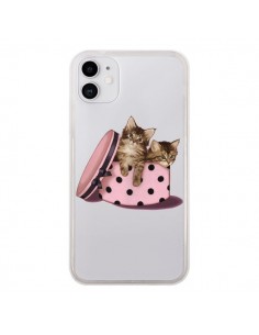 Coque iPhone 11 Chaton Chat Kitten Boite Pois...