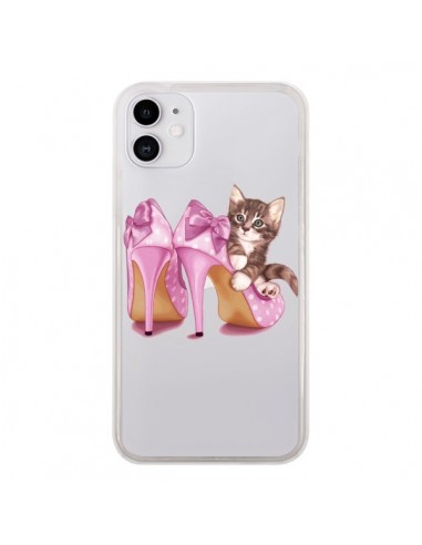 Coque iPhone 11 Chaton Chat Kitten Chaussures Shoes Transparente - Maryline Cazenave