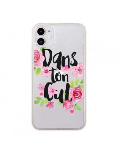 Coque iPhone 11 Dans Ton Cul Fleurs Transparente - Maryline Cazenave