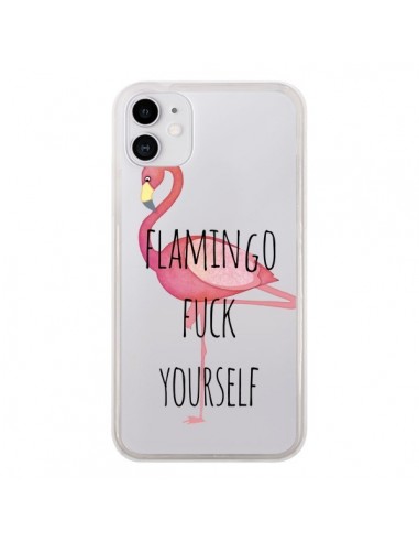 Coque iPhone 11 Flamingo Fuck Transparente - Maryline Cazenave