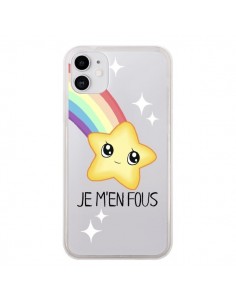Coque iPhone 11 Etoile Je M'en Fous Transparente -...