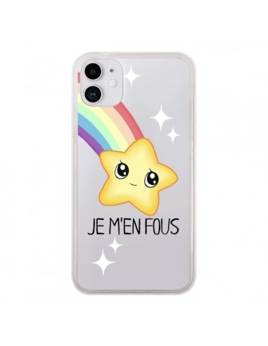 Coque iPhone 11 Etoile Je M'en Fous Transparente - Maryline Cazenave