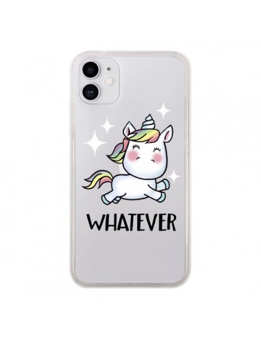 Coque iPhone 11 Licorne Whatever Transparente - Maryline Cazenave