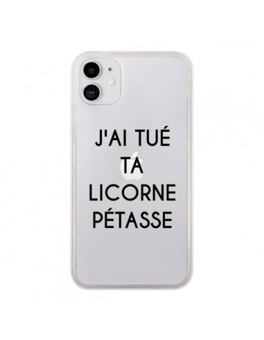 Coque iPhone 11 Tué Licorne Pétasse Transparente - Maryline Cazenave