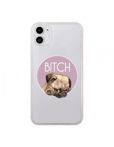 Coque iPhone 11 Bulldog Bitch Transparente - Maryline Cazenave
