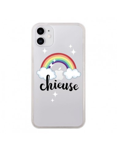 Coque iPhone 11 Chieuse Arc En Ciel Transparente - Maryline Cazenave