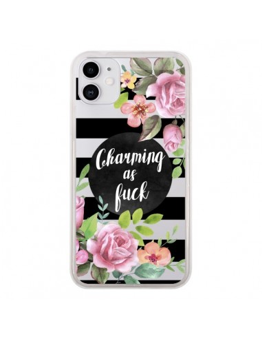 Coque iPhone 11 Charming as Fuck Fleurs Transparente - Maryline Cazenave