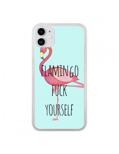 Coque iPhone 11 Flamingo Fuck Yourself - Maryline Cazenave