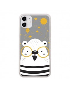 Coque iPhone 11 Ours à lunettes - Maria Jose Da Luz