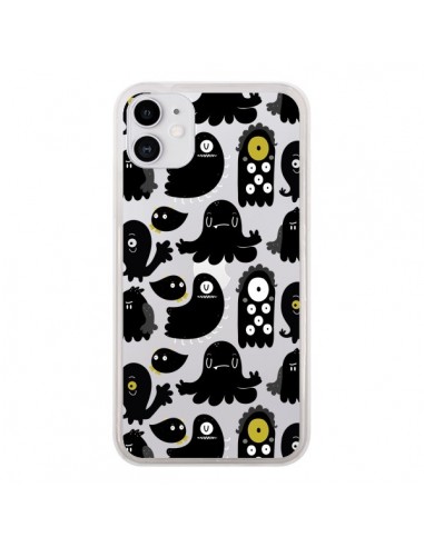 Coque iPhone 11 Monsters Monstres Pattern Transparente - Maria Jose Da Luz