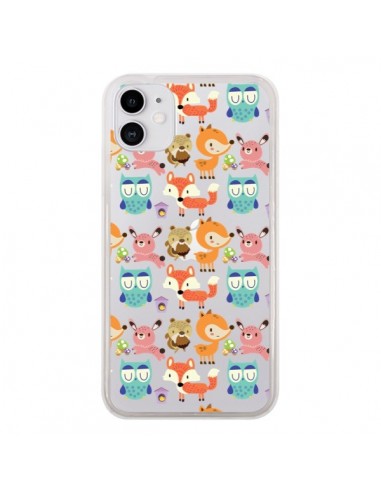 Coque iPhone 11 Renard Ecureuil Lapin Hibou Transparente - Maria Jose Da Luz