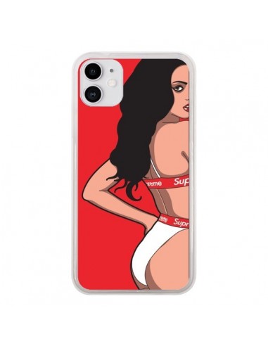 Coque iPhone 11 Pop Art Femme Rouge - Mikadololo