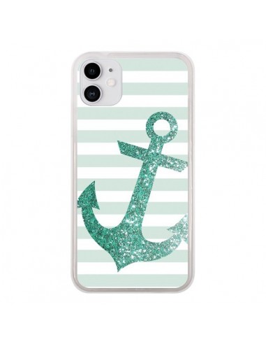 Coque iPhone 11 Ancre Vert Navire - Monica Martinez