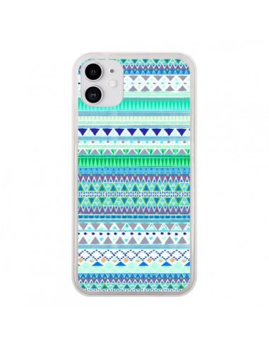 Coque iPhone 11 Chenoa Bleu Azteque - Monica Martinez