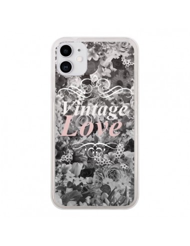 Coque iPhone 11 Vintage Love Noir Flower - Monica Martinez