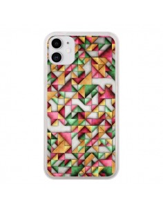 Coque iPhone 11 Azteque Triangle Geometric World -...