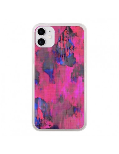 Coque iPhone 11 Fleurs Rose Lysergic Pink - Maximilian San