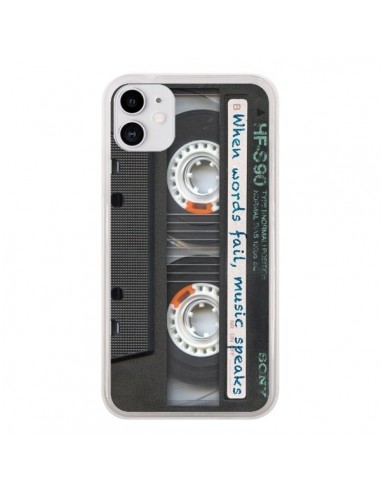 Coque iPhone 11 Cassette Words K7 - Maximilian San