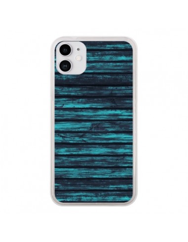 Coque iPhone 11 Blue Moon Wood Bois - Maximilian San