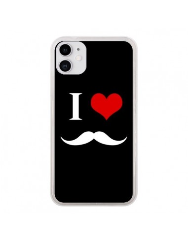 Coque iPhone 11 I Love Moustache - Nico