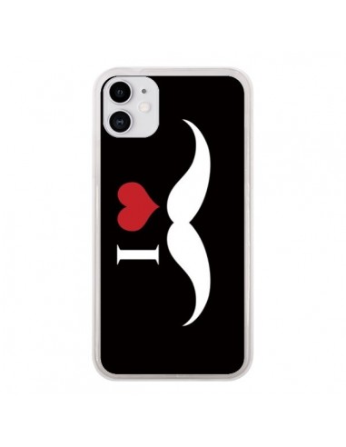 Coque iPhone 11 I Love Moustache - Nico