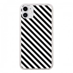 Coque iPhone 11 Bonbon Candy Noire et Blanche Rayée - Nico