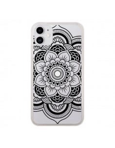 Coque iPhone 11 Mandala Noir Azteque Transparente - Nico