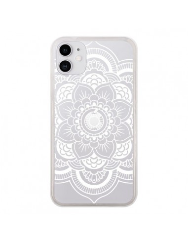 Coque iPhone 11 Mandala Blanc Azteque Transparente - Nico