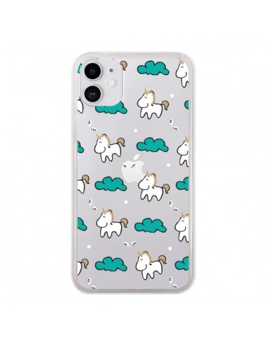 Coque iPhone 11 Licorne et Nuages Transparente - Nico