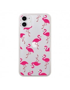 Coque iPhone 11 flamant Rose et Flamingo Transparente - Nico