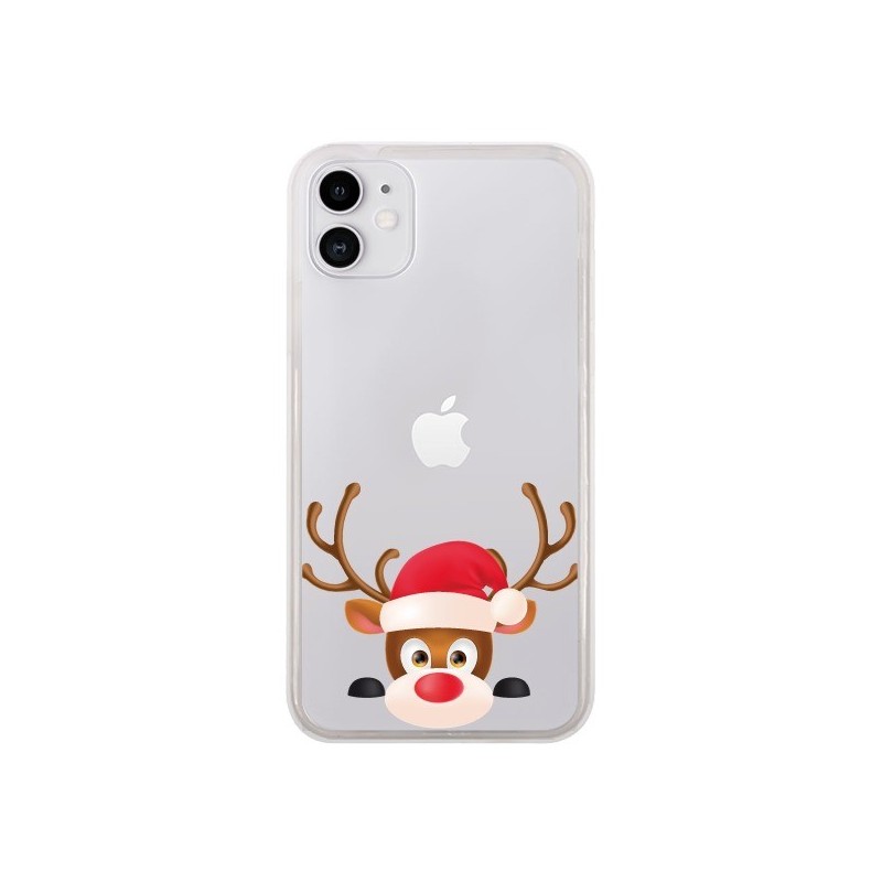 Coque iPhone 11 Renne de Noël transparente - Nico