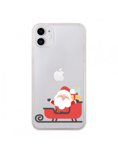 Coque iPhone 11 Père Noël et son Traineau transparente - Nico