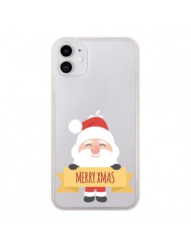 Coque iPhone 11 Père Noël Merry Christmas transparente - Nico