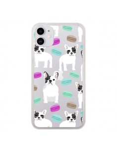 Coque iPhone 11 Chiens Bulldog Français Macarons...