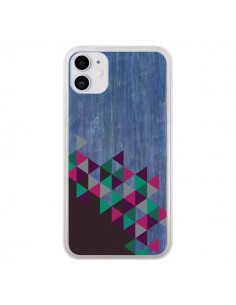 Coque iPhone 11 Wood Bois Azteque Triangles Archiwoo -...