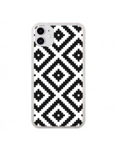 Coque iPhone 11 Diamond Chevron Black and White - Pura Vida