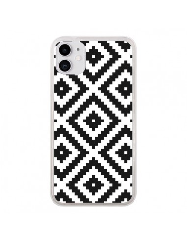 Coque iPhone 11 Diamond Chevron Black and White - Pura Vida