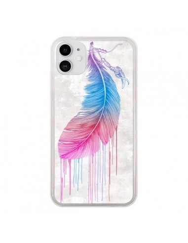 Coque iPhone 11 Plume arc-en-ciel - Rachel Caldwell