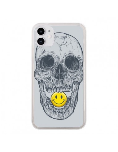 Coque iPhone 11 Smiley Face Tête de Mort - Rachel Caldwell