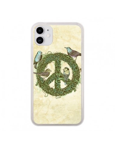 Coque iPhone 11 Peace And Love Nature Oiseaux - Rachel Caldwell