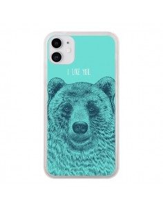 Coque iPhone 11 Bear Ours I like You - Rachel Caldwell