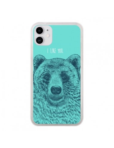 Coque iPhone 11 Bear Ours I like You - Rachel Caldwell